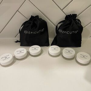 Epicutis Set of 6 Hyvia Cream Set with 2 satin satchels